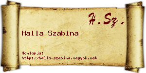 Halla Szabina névjegykártya